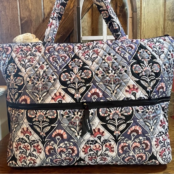 Vera Bradley Ornate Blooms Expandable Travel Tote Bag New NWT - Picture 7 of 16